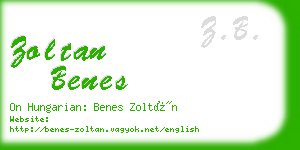 zoltan benes business card